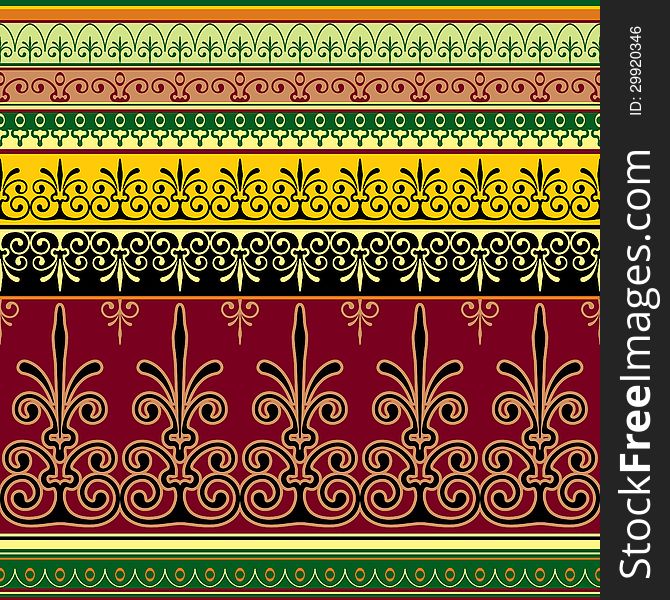 Vector seamless background with mauritan ornament pattern. Vector seamless background with mauritan ornament pattern