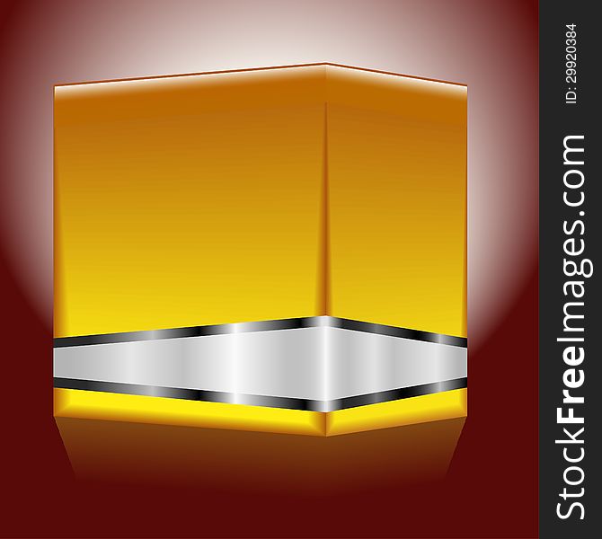 Abstract background 3D metallic cube