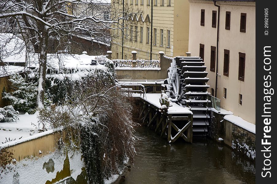 View of Prague in winter