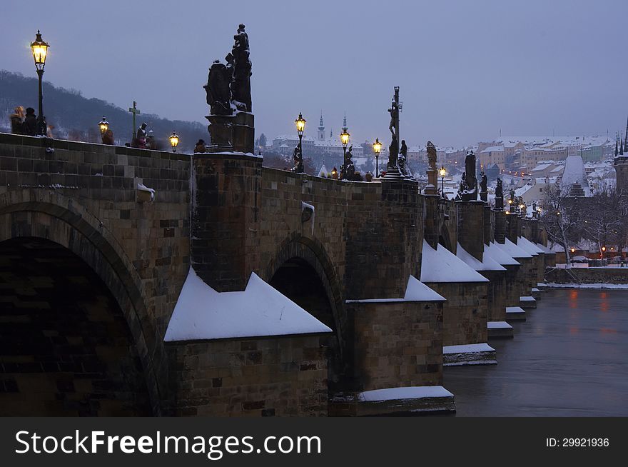 View of Prague in winter