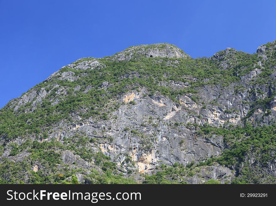 Carbonate Mountain peak in Thailand National Park