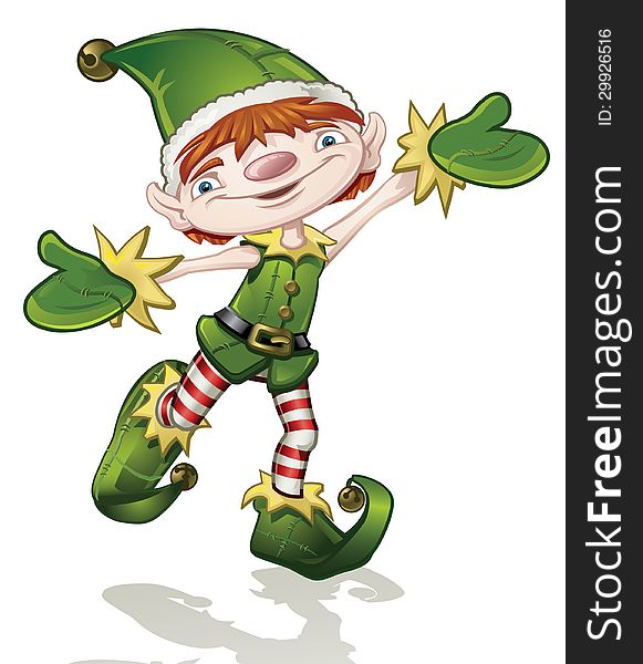 A cartoon Christmas Elf Illustration