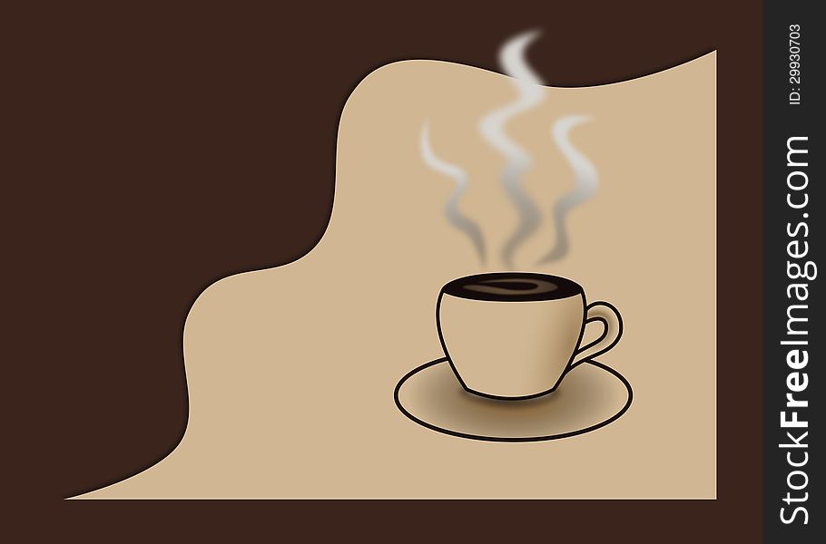 Morning coffee illustration on dark background