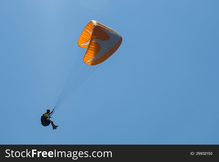 Adventure sport of flying paragliders, lightweight, free-flying. Adventure sport of flying paragliders, lightweight, free-flying