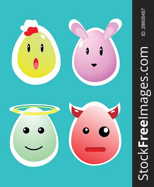 Easter Chicken egg cartoon. Vector illustration for your happy