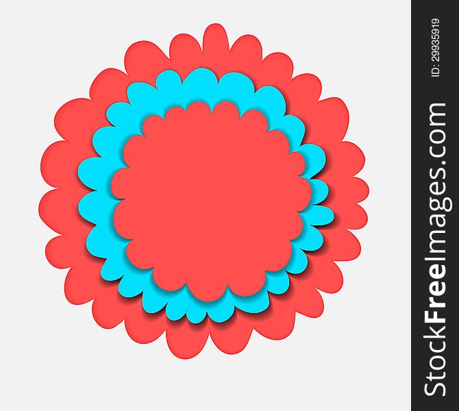 Layers flower banner paper cut vector