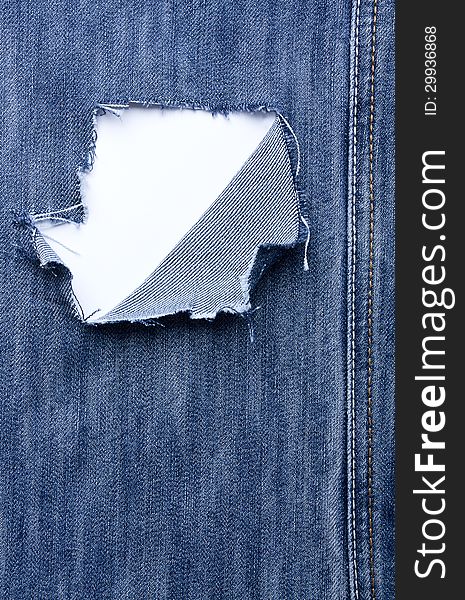 Background - Jeans With Holes And Place For Text