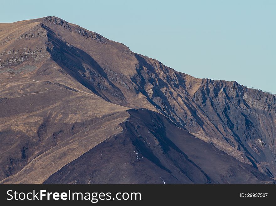 The top of the mountain in winter