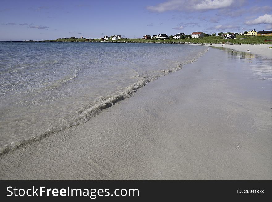 White Lofoten beach in Norway. White Lofoten beach in Norway