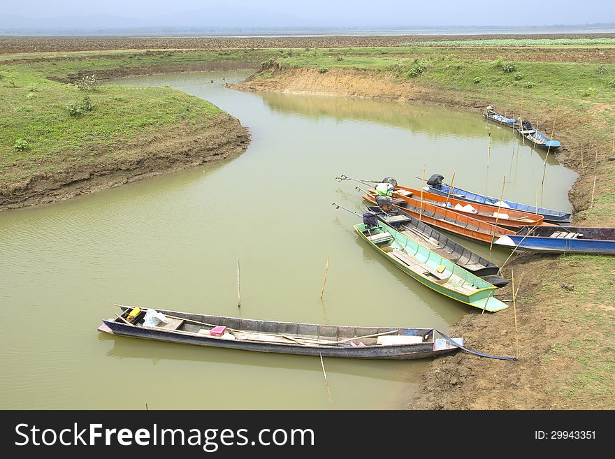 Small fishing boat.