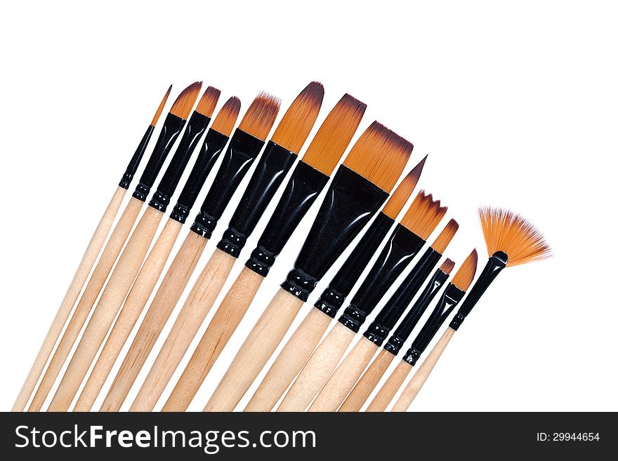 Paint brushes, isolated on a white background