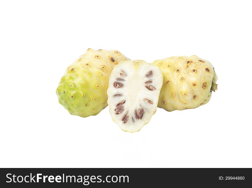 Noni isolated on white background