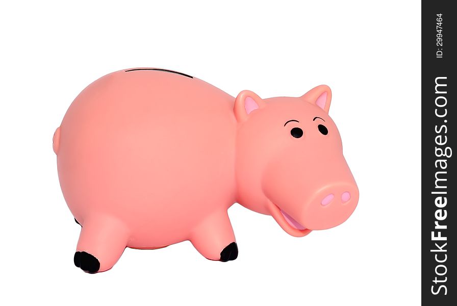 Toy pig on a white background