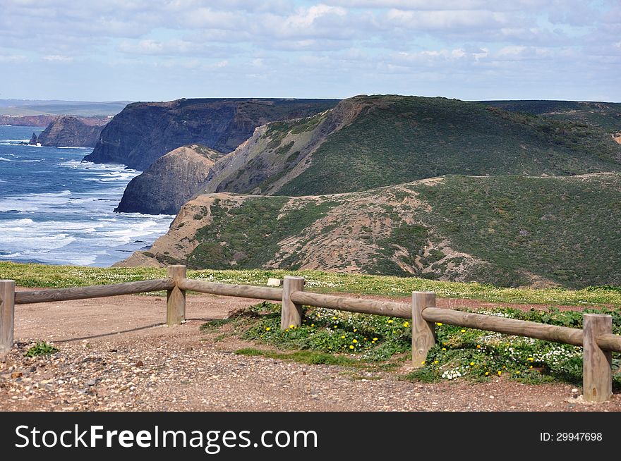 Image shows coast of Sagres, Algarve, Portugal, Europe. Image shows coast of Sagres, Algarve, Portugal, Europe.