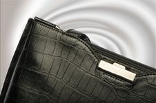 A Black Business Handbag Isolated On A Graduated Background Stock Photos A Black Business Handbag Isolated On A Graduated Background Stock Photos