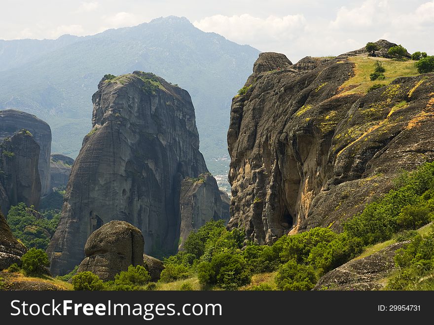 Meteora mountains at Kalambaka near Trikala city at central Greece