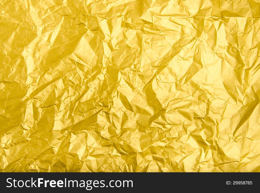 Texture And Background Of Wrinkled Golden Paper