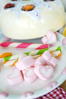 Heart Marshmallow Royalty Free Stock Images