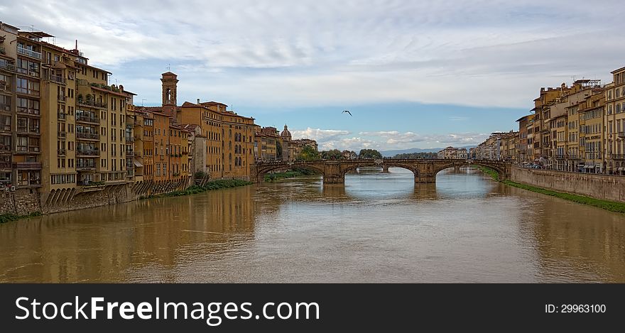 Bridge On River Arno Florence Italy