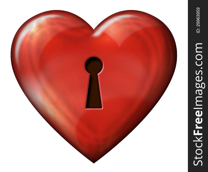 Digital illustration of heart shaped lock. Digital illustration of heart shaped lock.