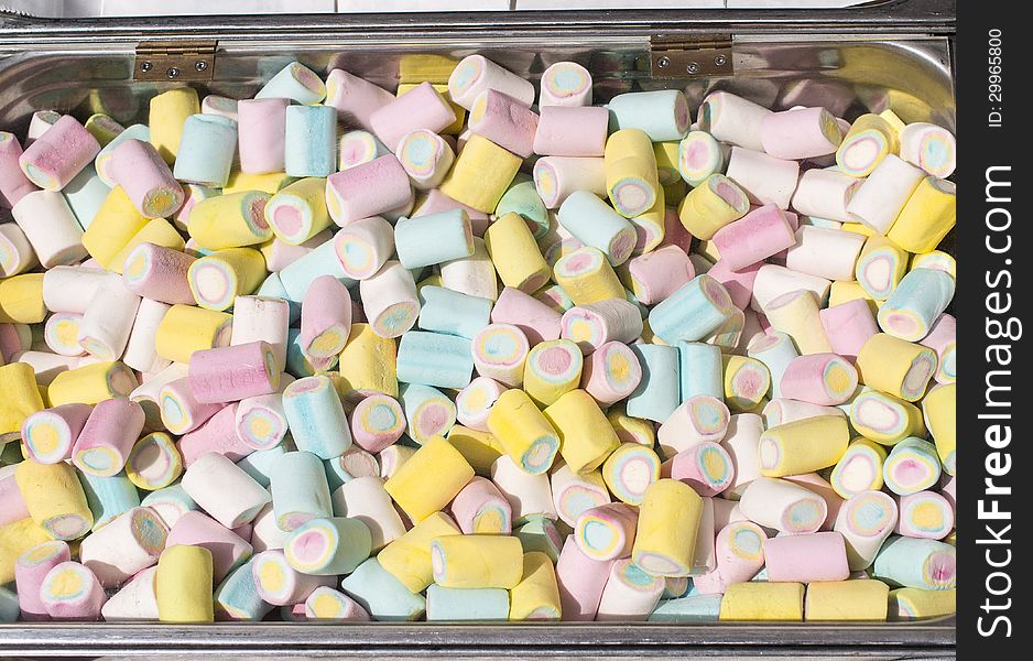 Colorful marshmallow at market place