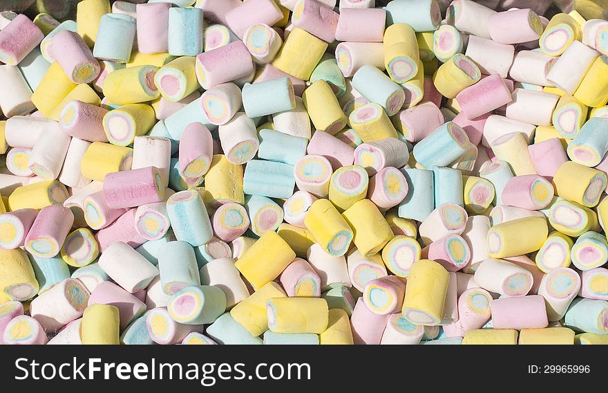 Colorful marshmallow at market place