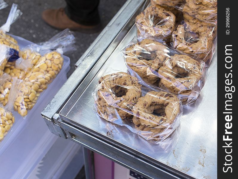 Italian taralli at market place