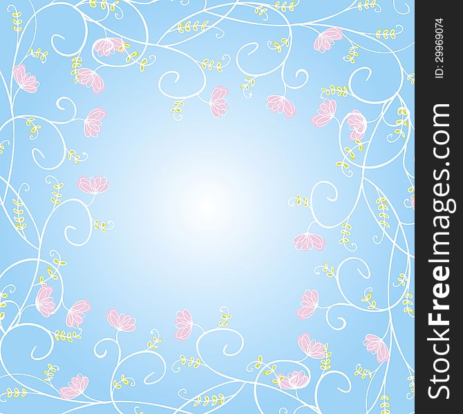 Vector summer background with flowers. Vector summer background with flowers
