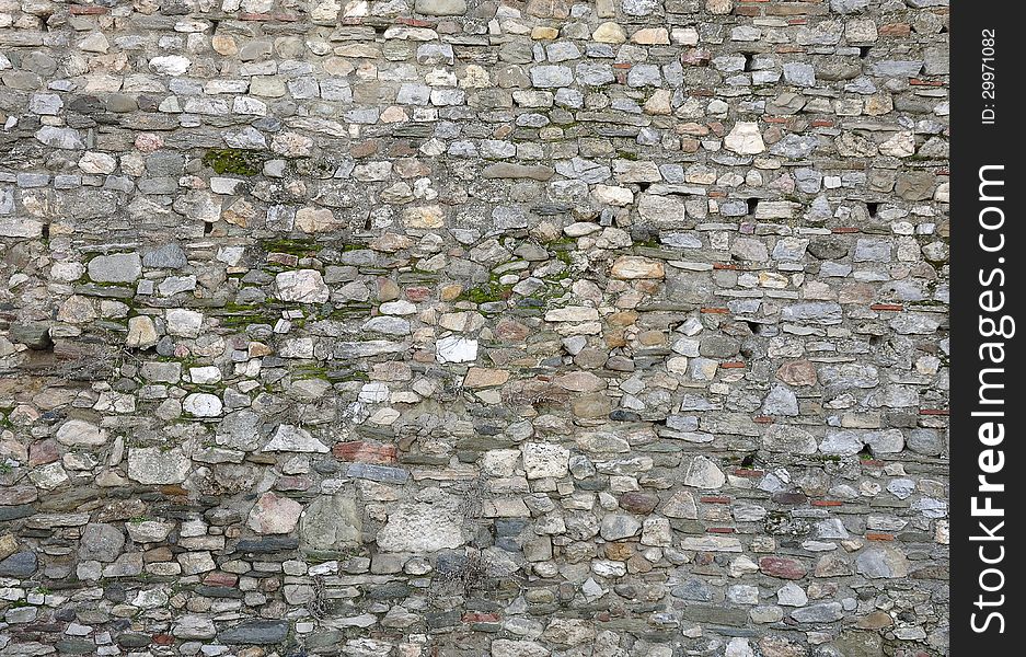 Ancient architecture and civil engineering - wall structure of an Ottoman fortress Kale in Skopje