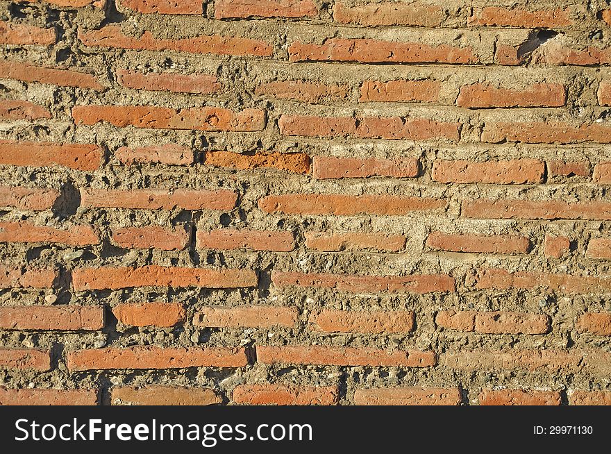 Ancient architecture and civil engineering - wall structure of a roman aqueduct near Skopje