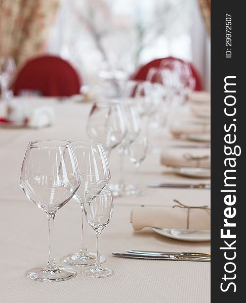 Table Setting For A Wedding Or Dinner Event