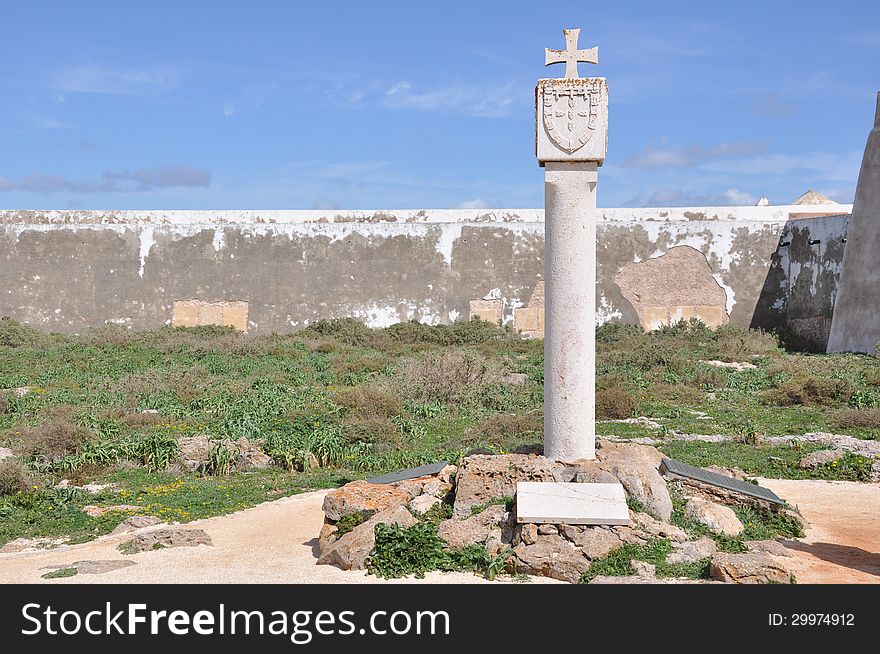 Image shows the monument of Fortaleza de Sagres located in Portugal, Europe. Image shows the monument of Fortaleza de Sagres located in Portugal, Europe.