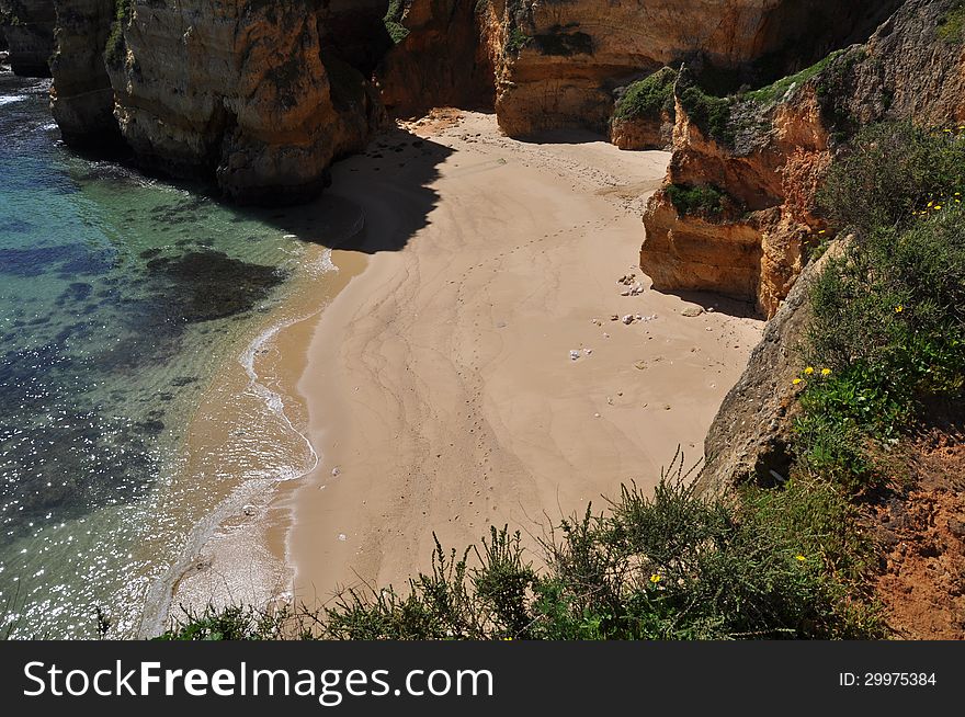 Beach Praia do Cordoma, Algarve, Portugal, Europe.