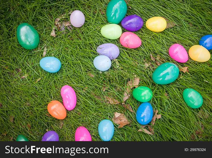 Easter Eggs In Grass