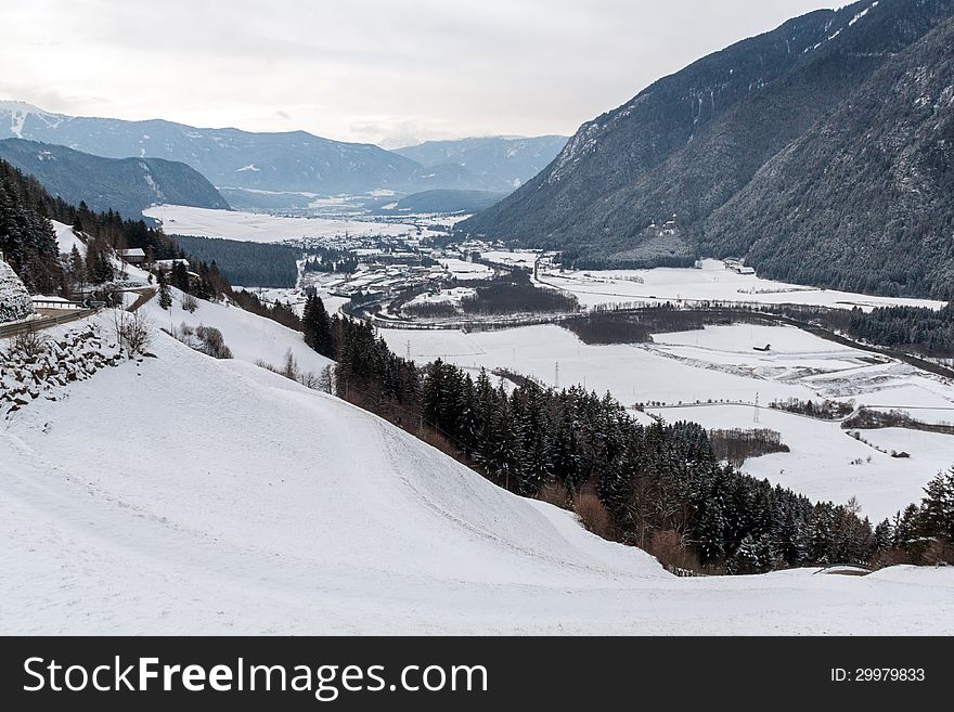 Winter Alps landscape