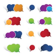 Colourful Speech Bubbles Isolated On White Backgro Stock Image Colourful Speech Bubbles Isolated On White Backgro Stock Image