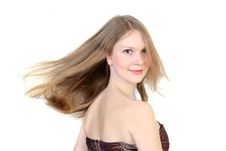 Beautiful Blonde With Flying Hair Stock Photo Beautiful Blonde With Flying Hair Stock Photo