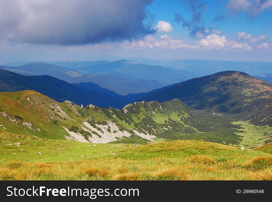 Summer landscape on a sunny day in the mountains. Summer landscape on a sunny day in the mountains
