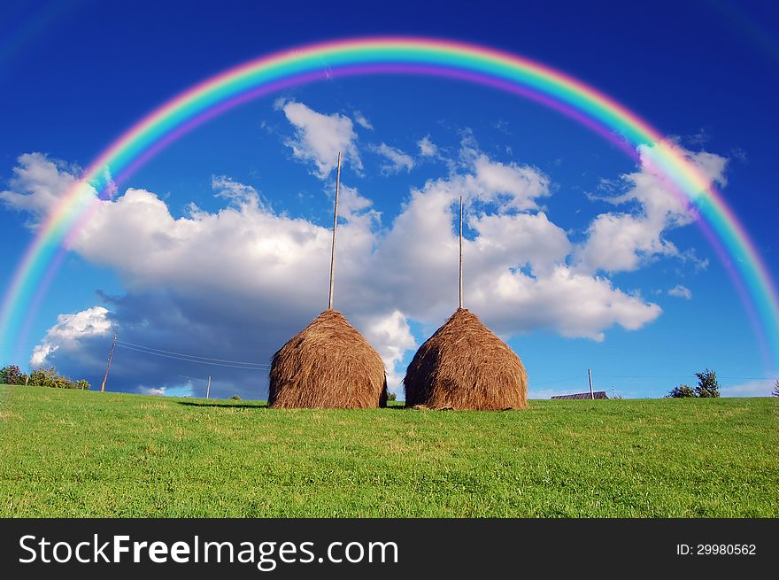 Rainbow Over The Haystacks