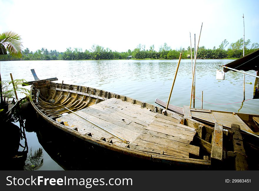 Floating boat on the river in Thailand. Floating boat on the river in Thailand