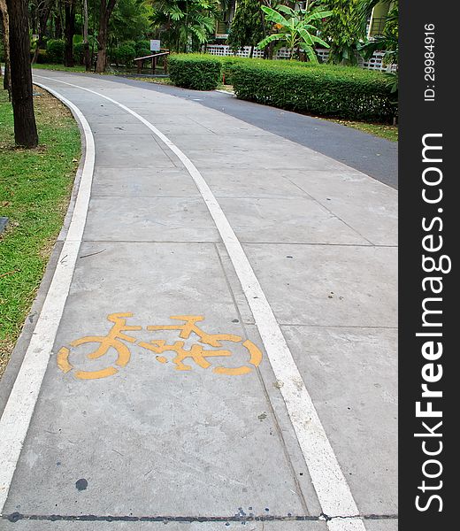 Bicycle way in the garden. Bicycle way in the garden