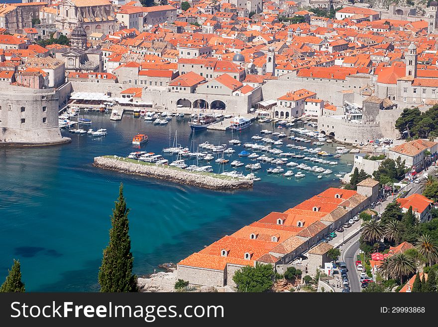 Bright red roofs of Unesco protected Dubrovnik Old Town Croatia. Bright red roofs of Unesco protected Dubrovnik Old Town Croatia