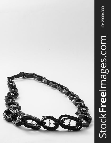 Ecojewelry necklace from  bicycle inner tube