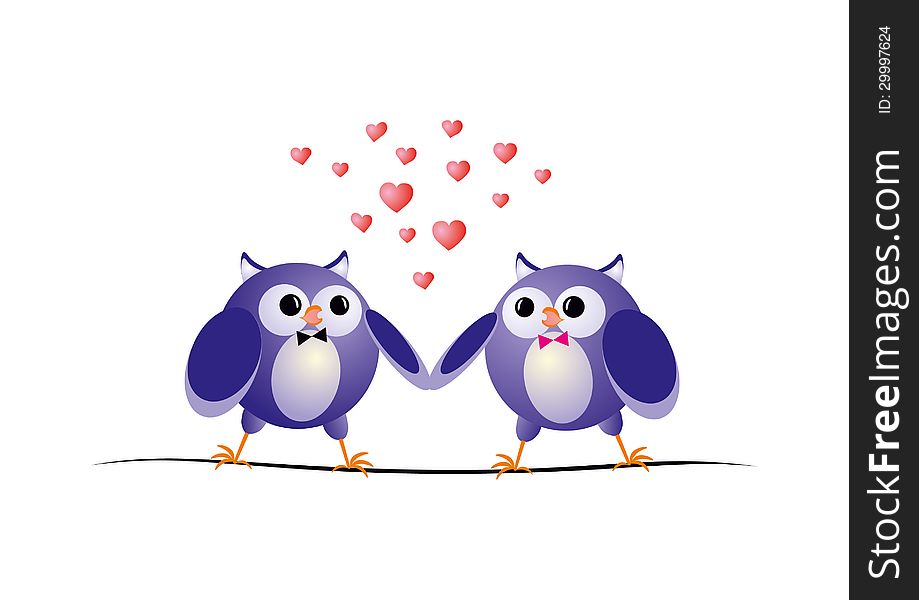 Two owls in love