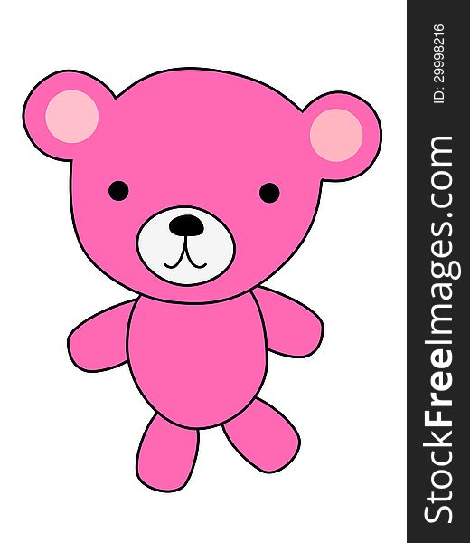 Pink bear cartoon