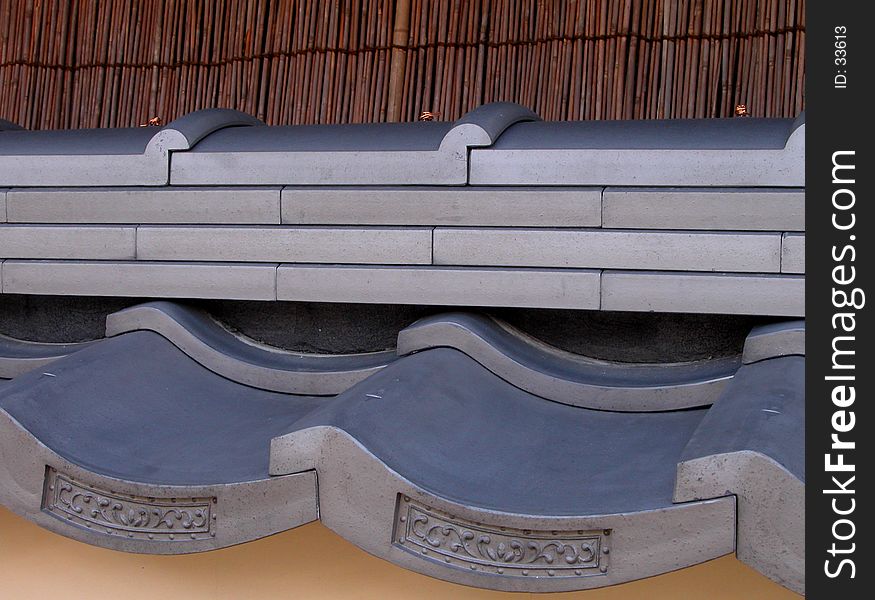 Some specific details of Japanese style roofs.This kind of tile can be found in temples roof but also in some private houses. Some specific details of Japanese style roofs.This kind of tile can be found in temples roof but also in some private houses.