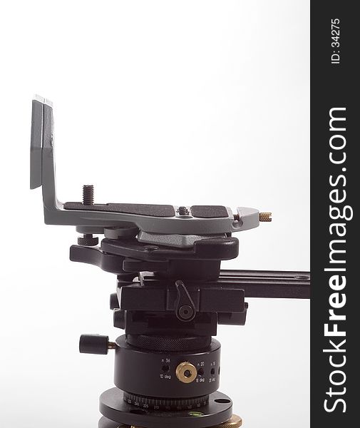 Large measured tripod head used for panoramas with quick release in place.