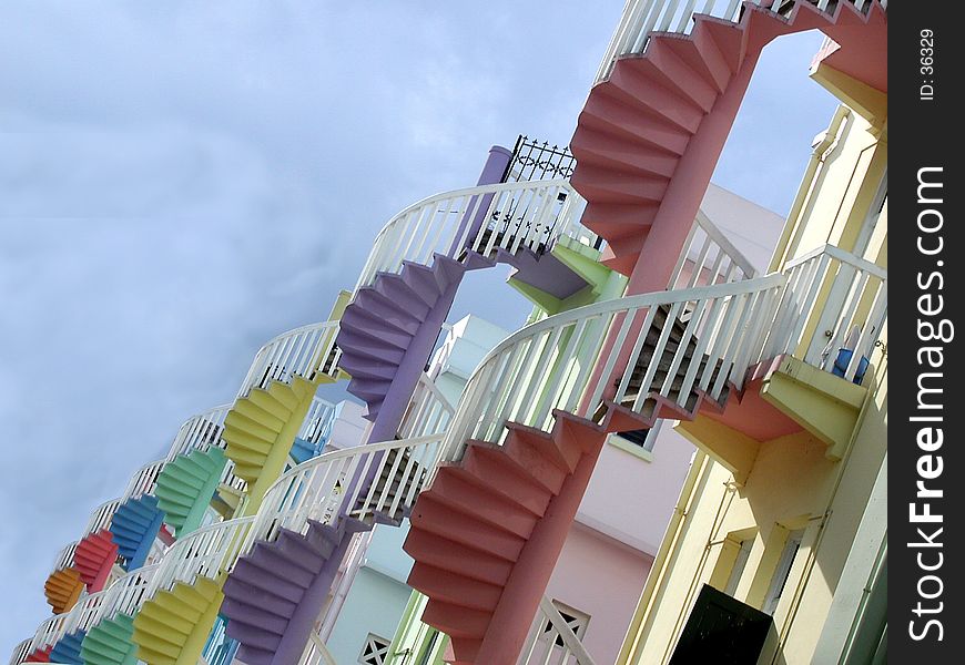 Circling Stairways to the sky. Singapore.