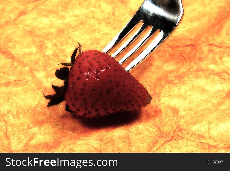 Photo of a Strawberry on a Form With Color and Blur Effect. Photo of a Strawberry on a Form With Color and Blur Effect.