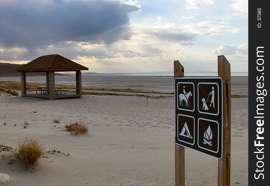 Sign on a picnic area